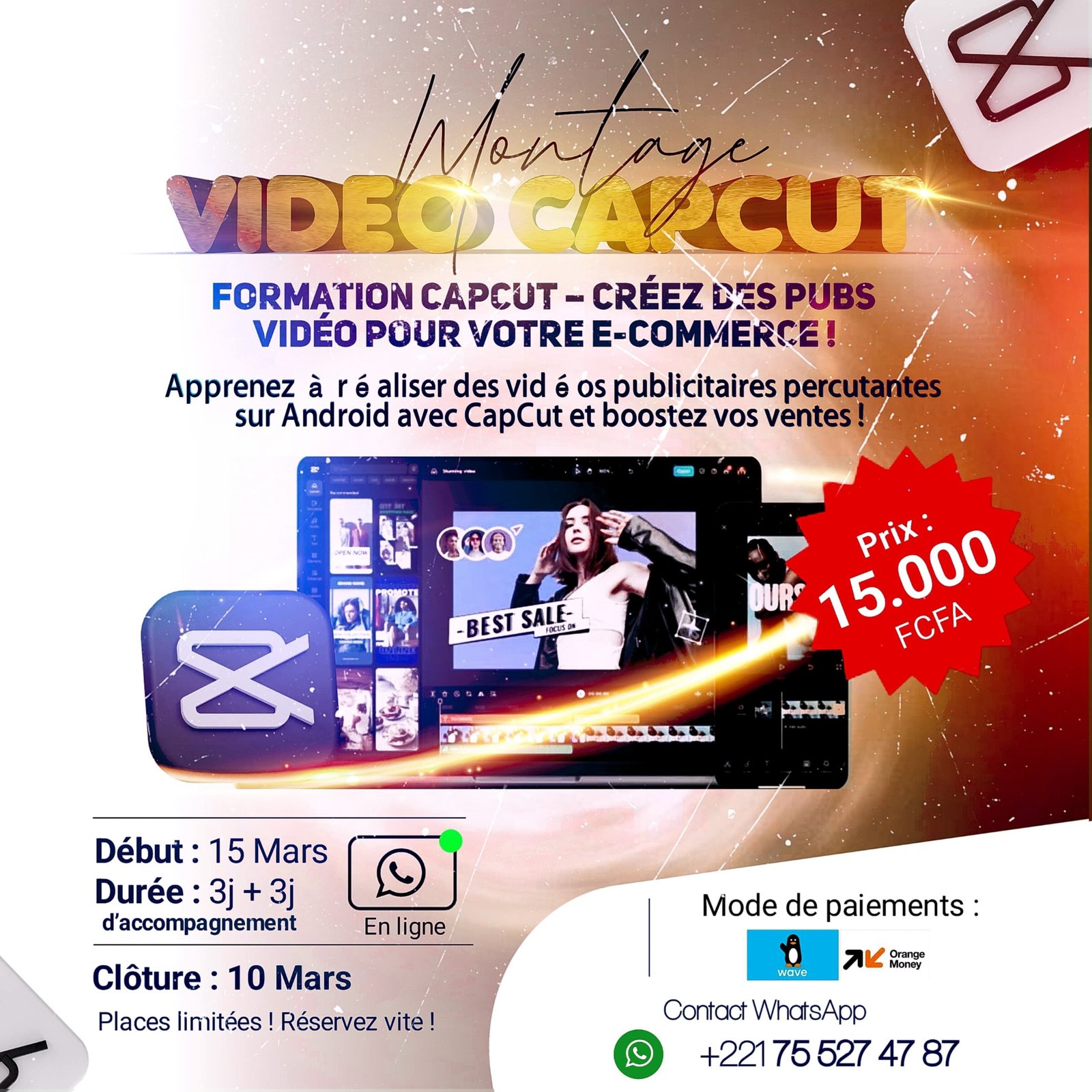 Formation capcut pour creative video drop et ecom